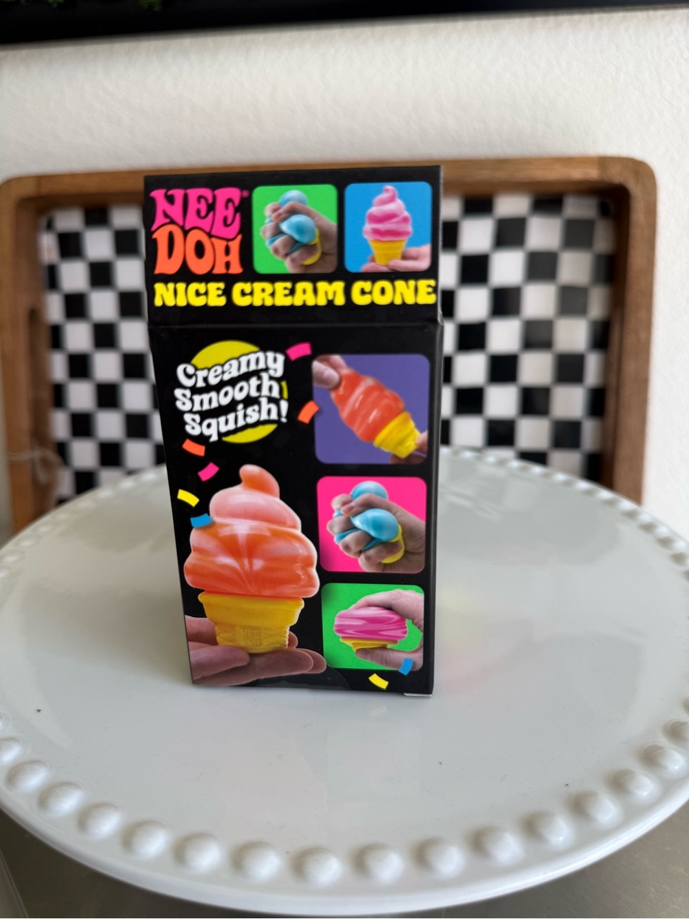 Needoh authentic Pink Ice Cream Cone Squishy Toy - Picture 3 of 5